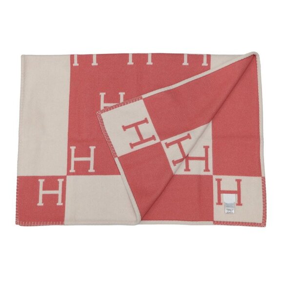 Hermes Baby Plaid Avalon Merino Wool Cashmere Shoulder Bag Rose Erel White - Picture 2 of 4